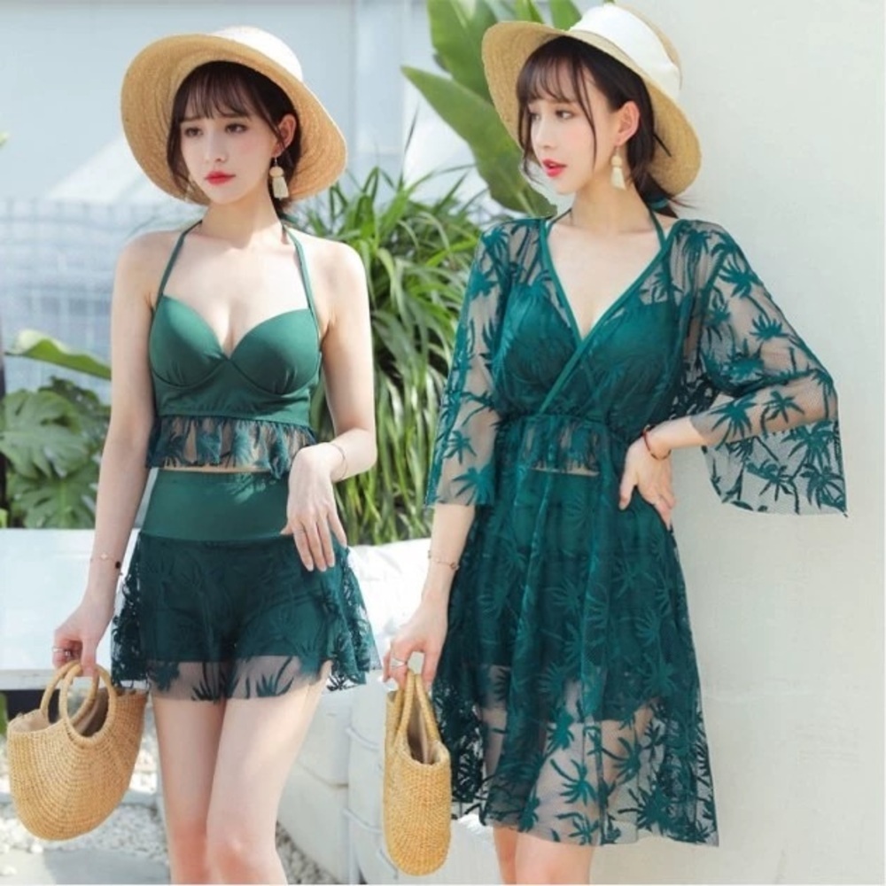 NEWElegant Green Women's Swim Set